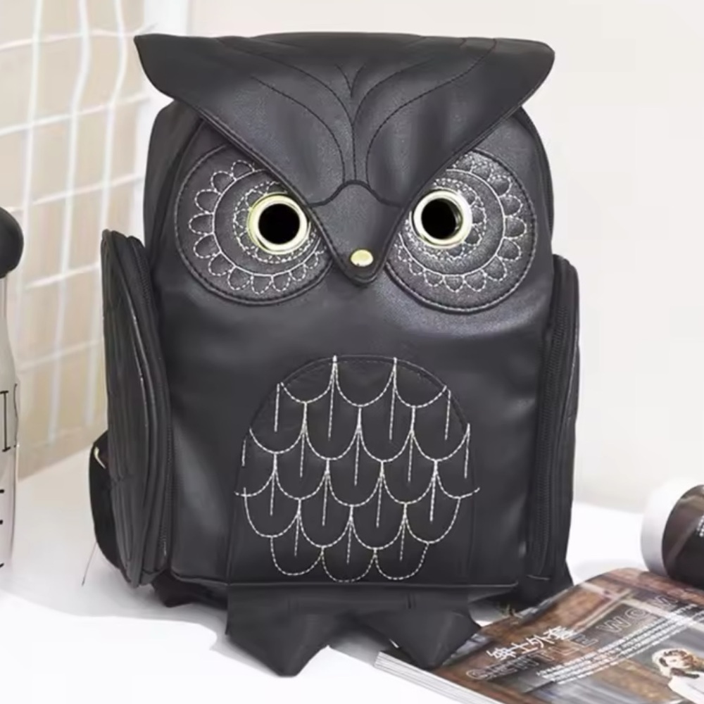 Black Owl Backpack - Cute Travel Bag